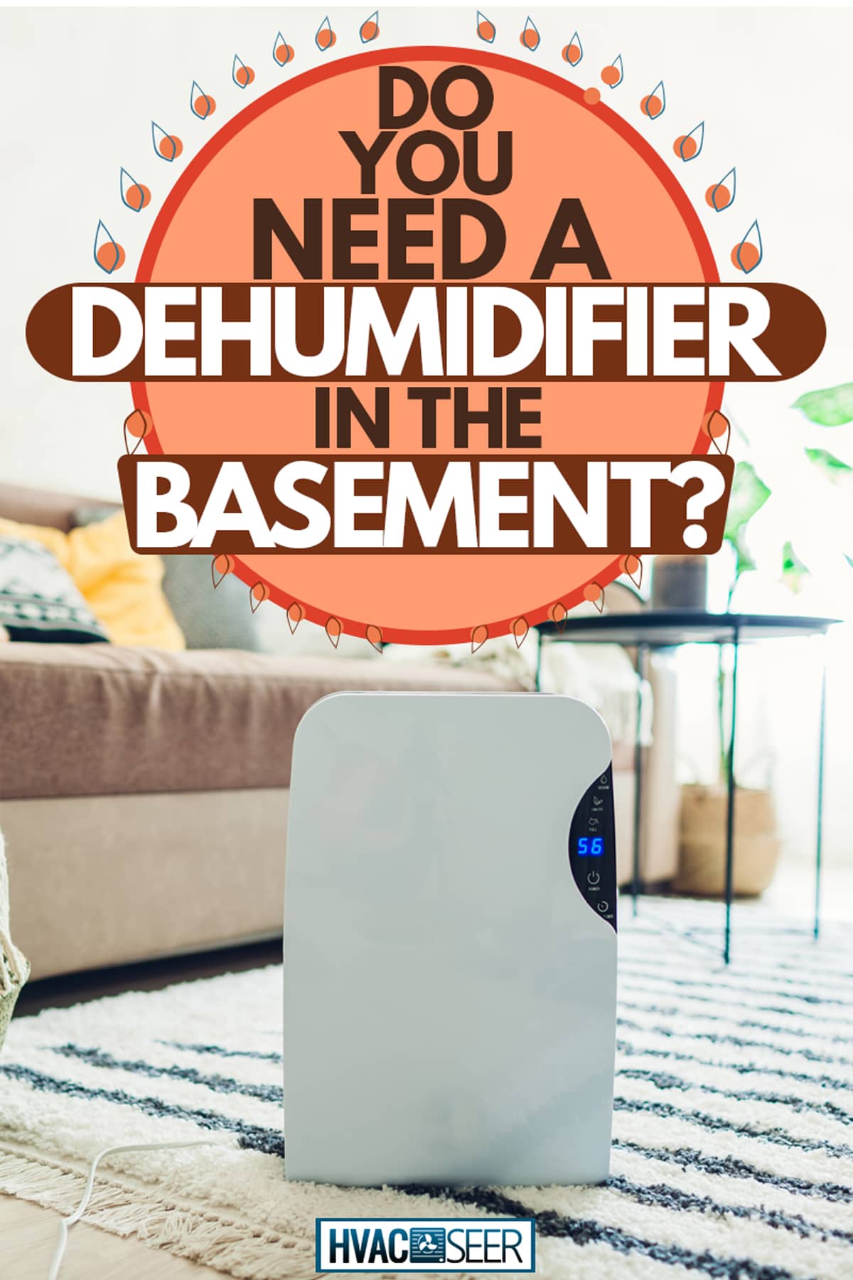 A Dehumidifier on a basement placed on top of a checkered rug, Do You Need a Dehumidifier in the Basement?