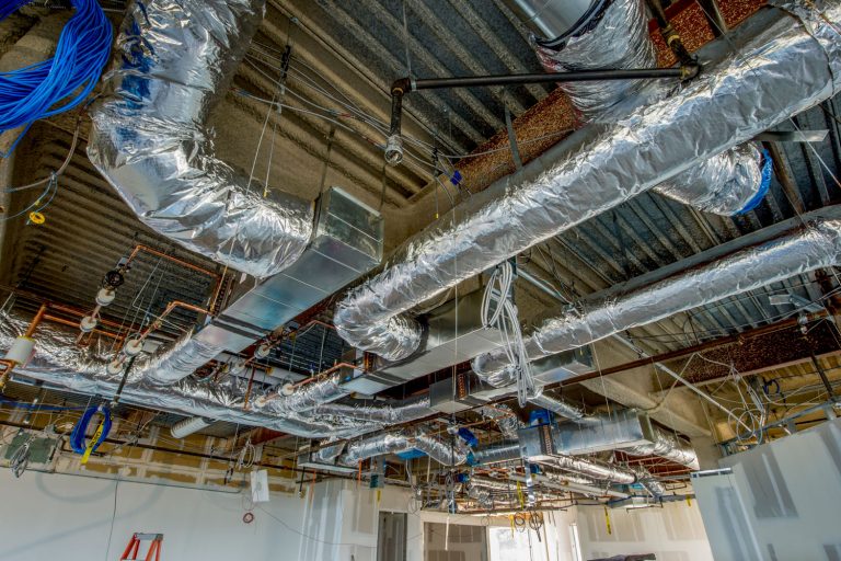 Ducting layouts inside an unfinished office, High-Velocity Air Conditioning Vs. Mini Split