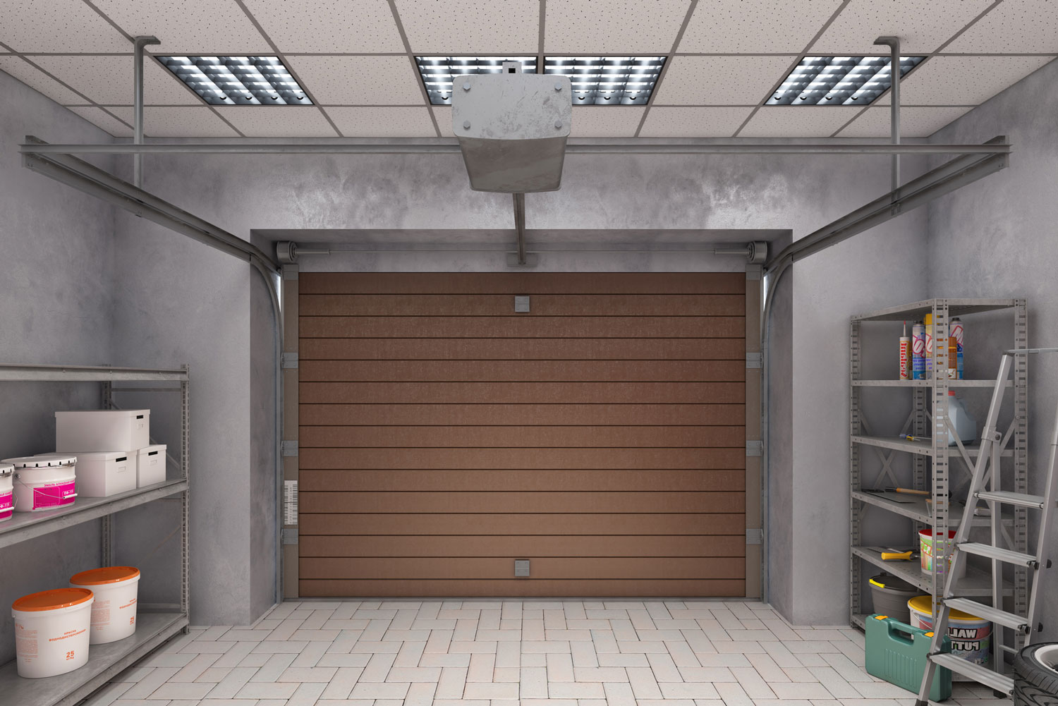 Garage interior with roller door, look from inside, Does A Garage Ceiling Need Insulation?