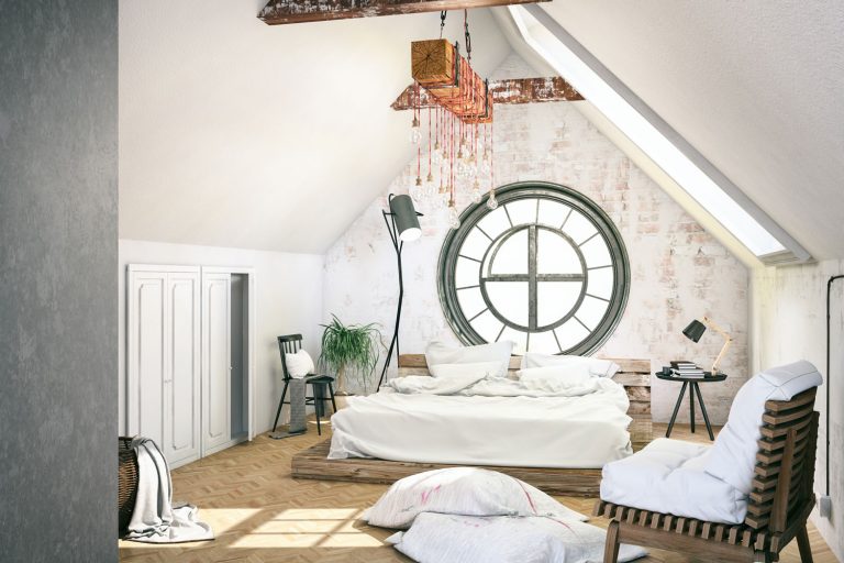 Loft bedroom with cozy design, How To Cool An Attic Bedroom [6 Methods To Try]