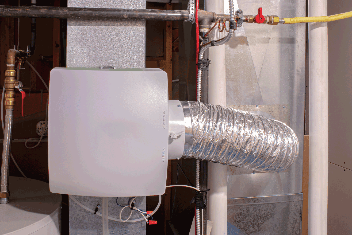 A home humidifier attached to the return duct with a bypass connection to the supply hot air duct. Can You Put A Humidifier On An Electric Furnace