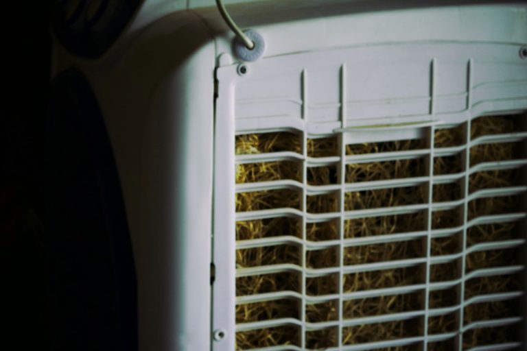 An up close photo of an evaporative cooler, How To Reset A Breezair Evaporative Cooler