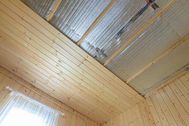 Ceiling and walls from the inside of a wooden house, How To Insulate A Tongue And Groove Ceiling