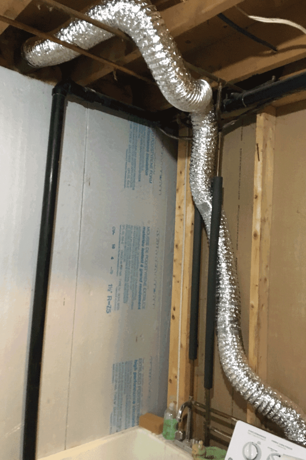 Household dryer ductwork hose repair