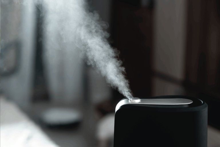 The steam from the humidifier at night in the dark black. Where To Place An Evaporative Humidifier