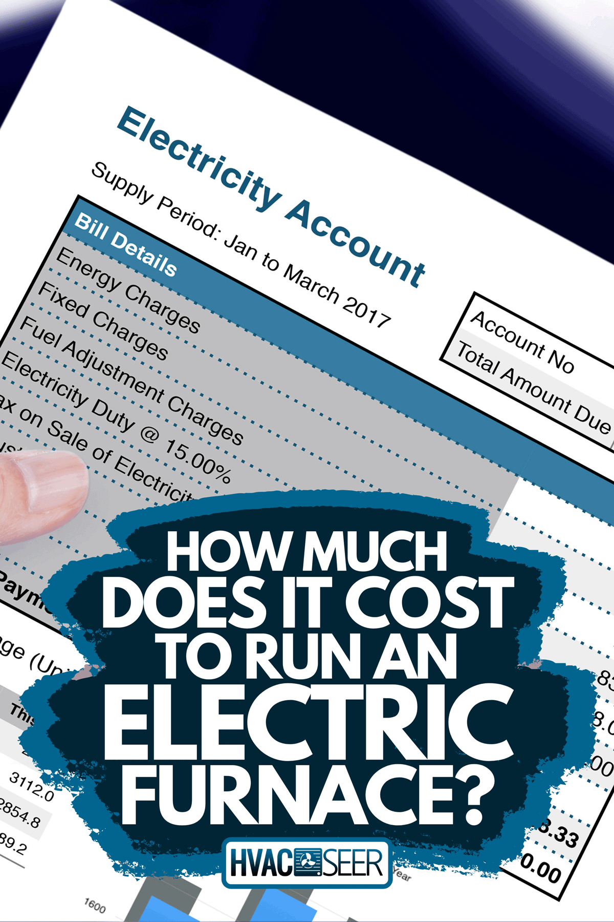 A hand holding electric bill account, How Much Does It Cost To Run An Electric Furnace?
