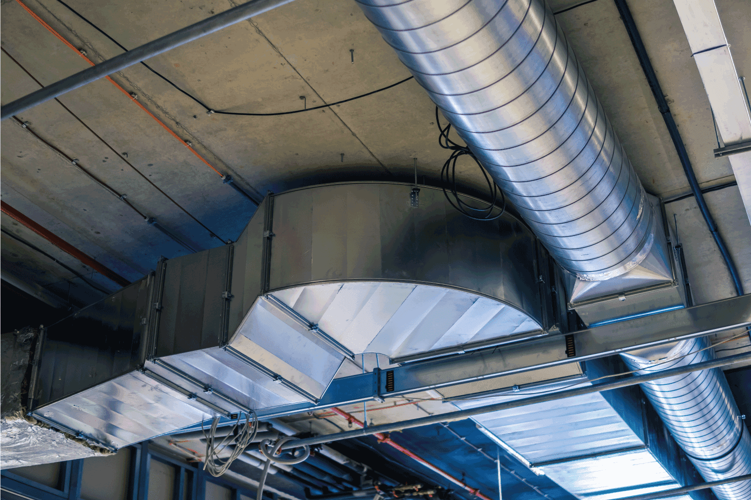 Pipes of HVAC system (heating ventilation and air conditioning)