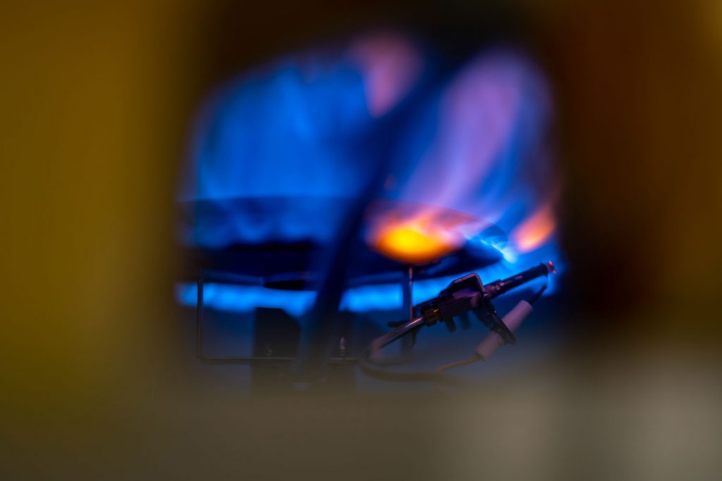 Up close photo of a furnace light