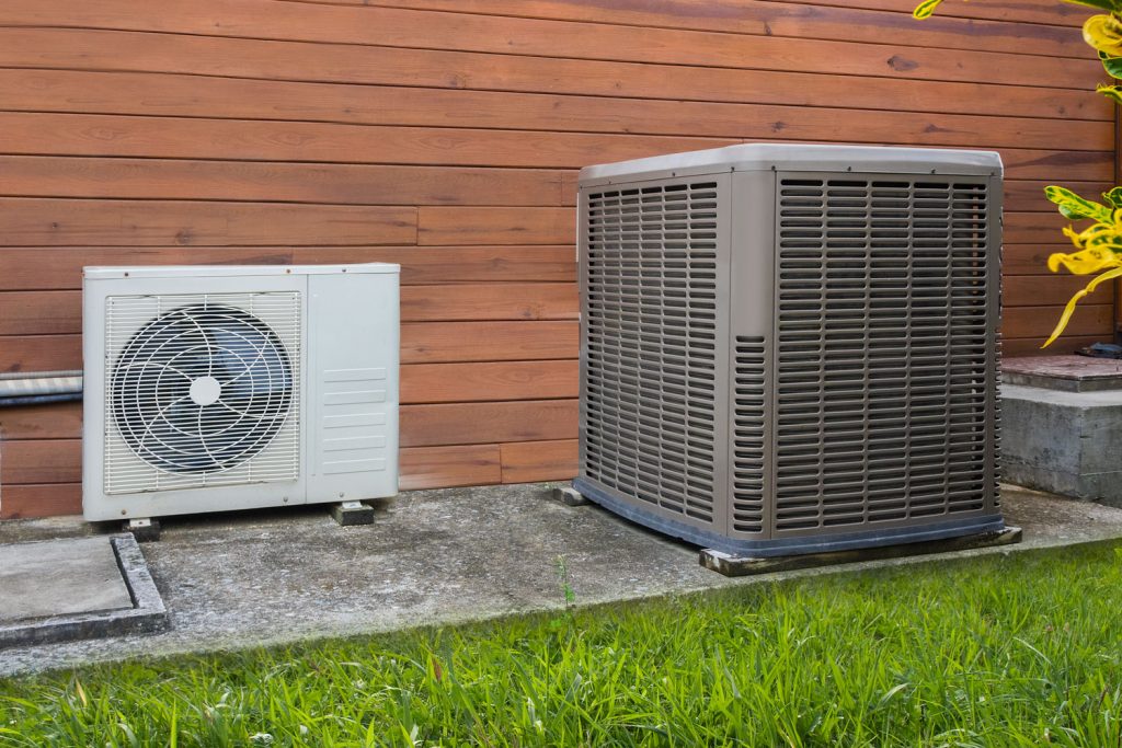 A highly efficient heat pump outside the house