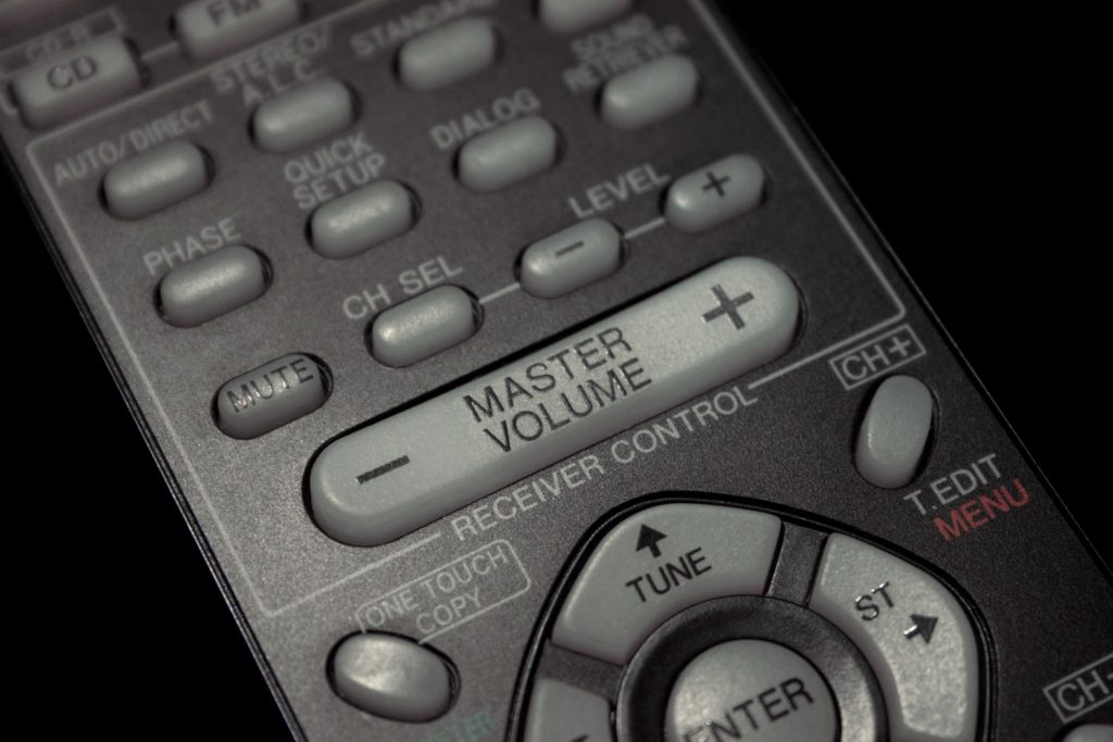 A remote photographed up close