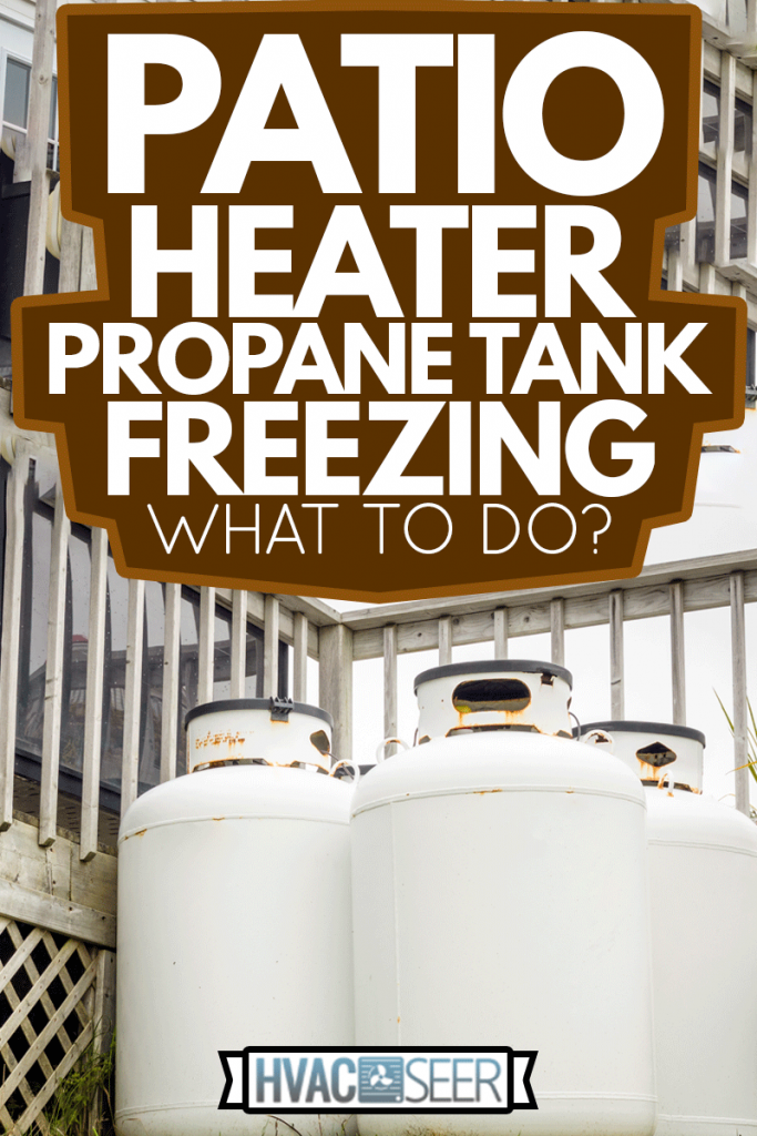 Propane Cylinder tank in the backyard of a House, Patio Heater Propane Tank Freezing—What To Do?