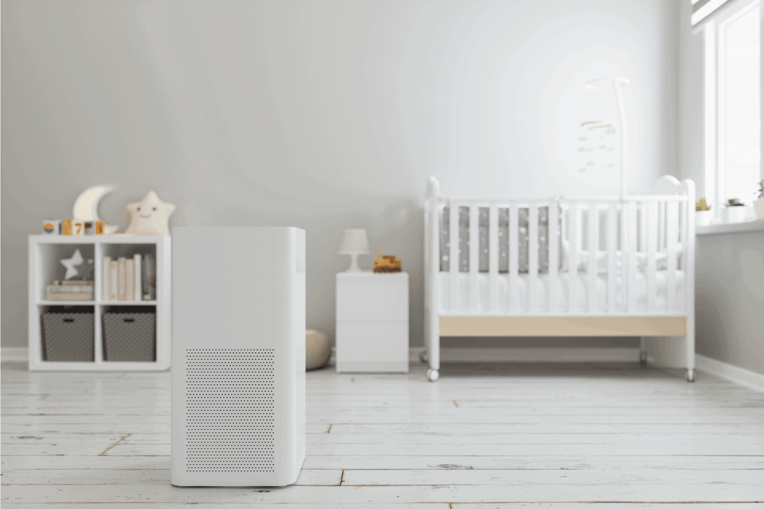 Baby Room Interior With humidifier For Fresh Air, Healthy Life, Cleaning And Removing Dust.