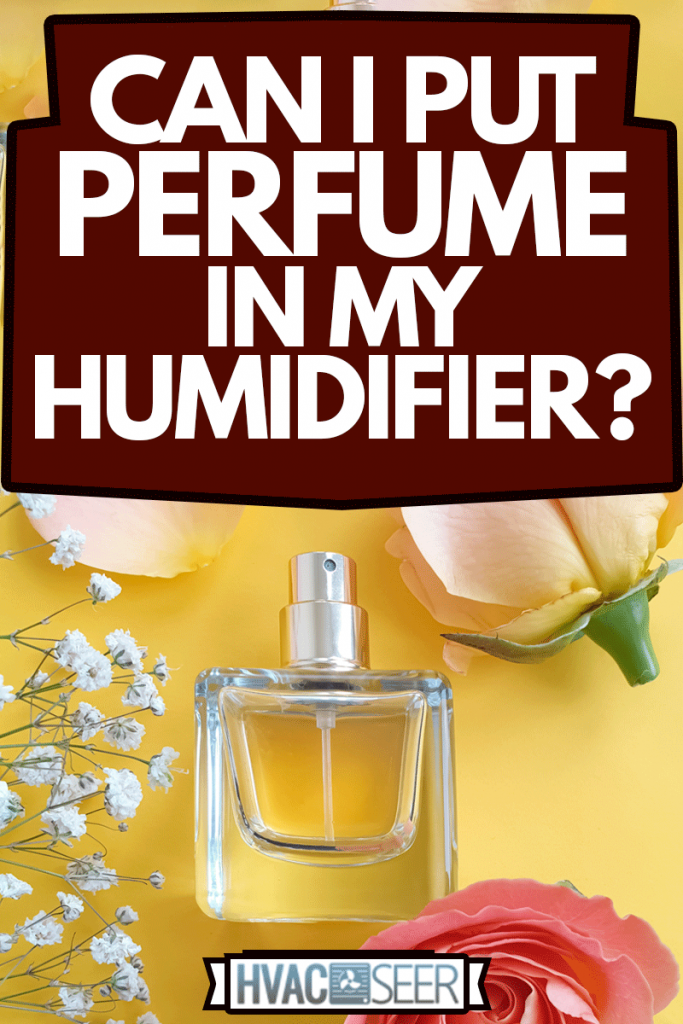 bottle perfume flower on a colored background, Can I Put Perfume In My Humidifier?