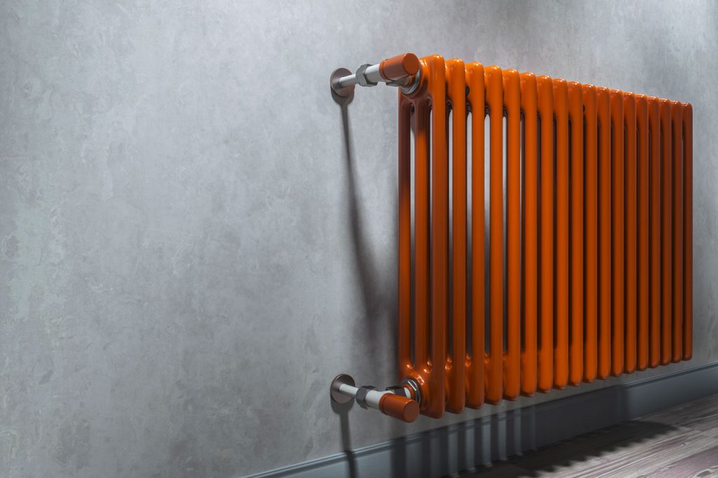 Heating coils of a wall mounted heater