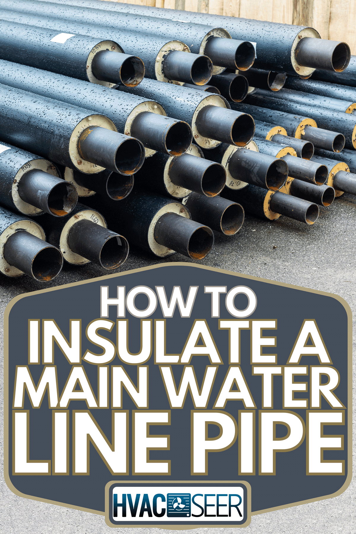 A new black insulated steel pipes at municipal construction site, How To Insulate A Main Water Line Pipe