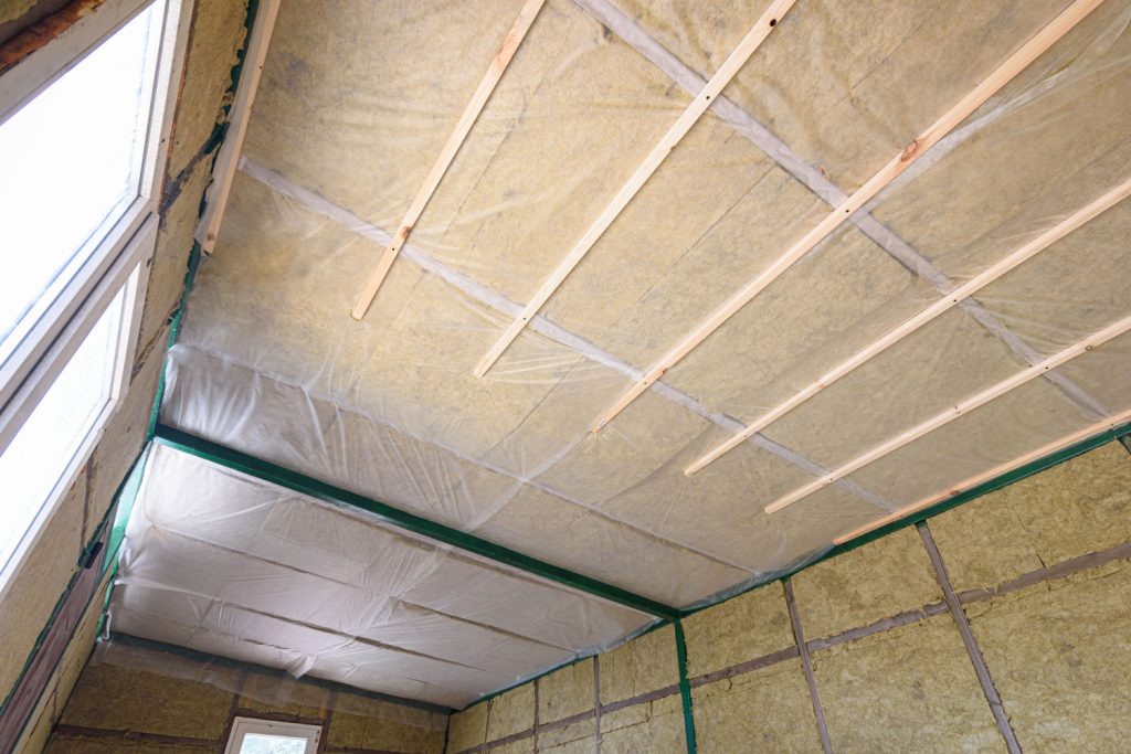 Roof insulation inside a tent