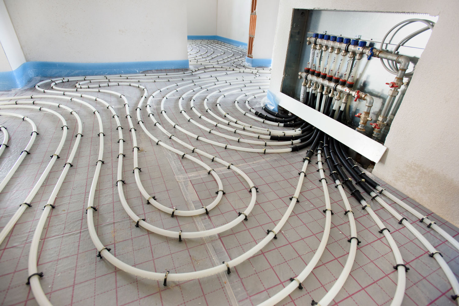 A floor heating system for the living room