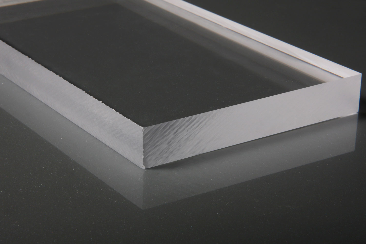 A huge block of plexiglass on a table