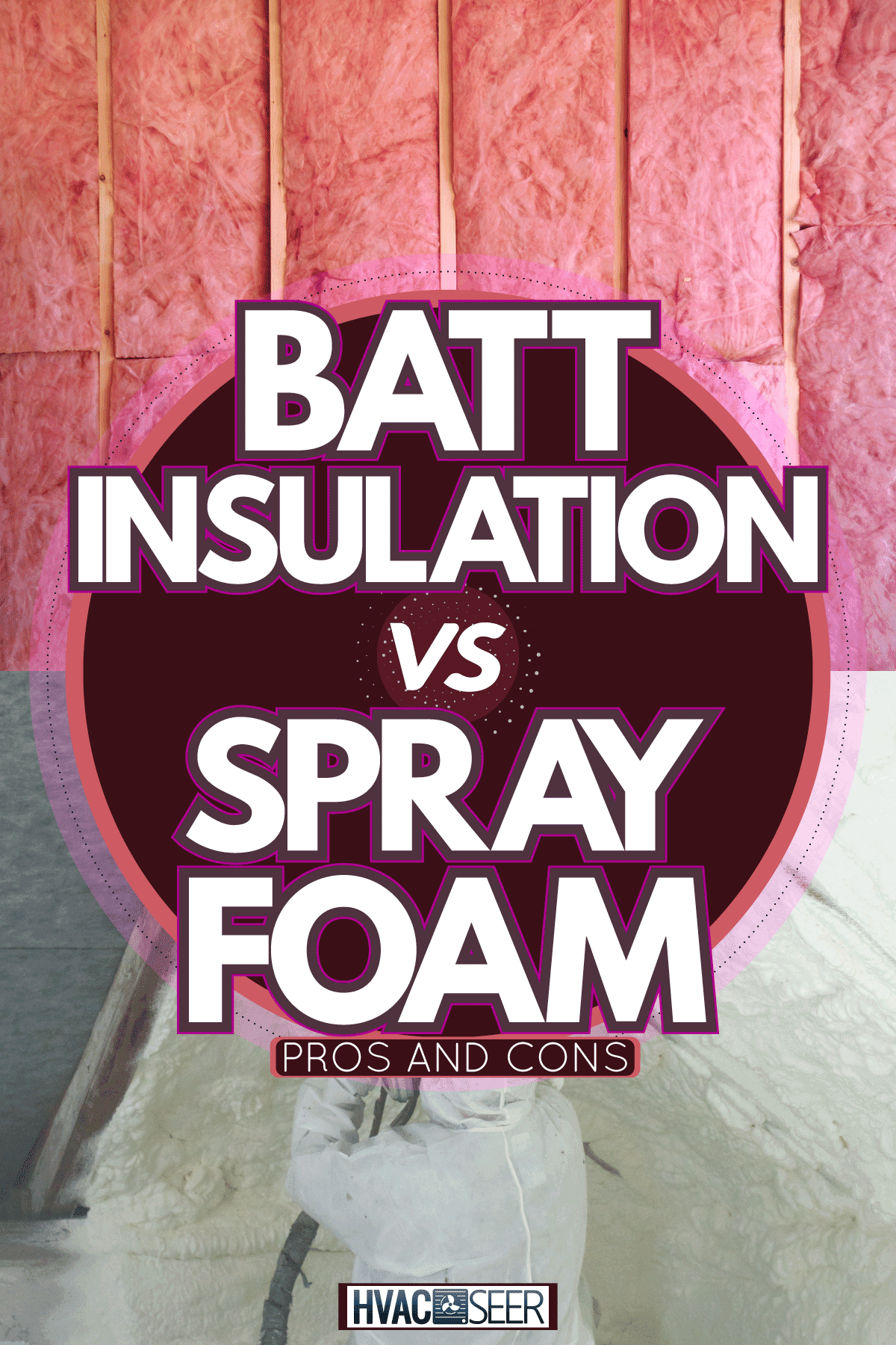 Collage photo of batt insulation and spray foam insulation, Batt Insulation Vs. Spray Foam: Pros And Cons