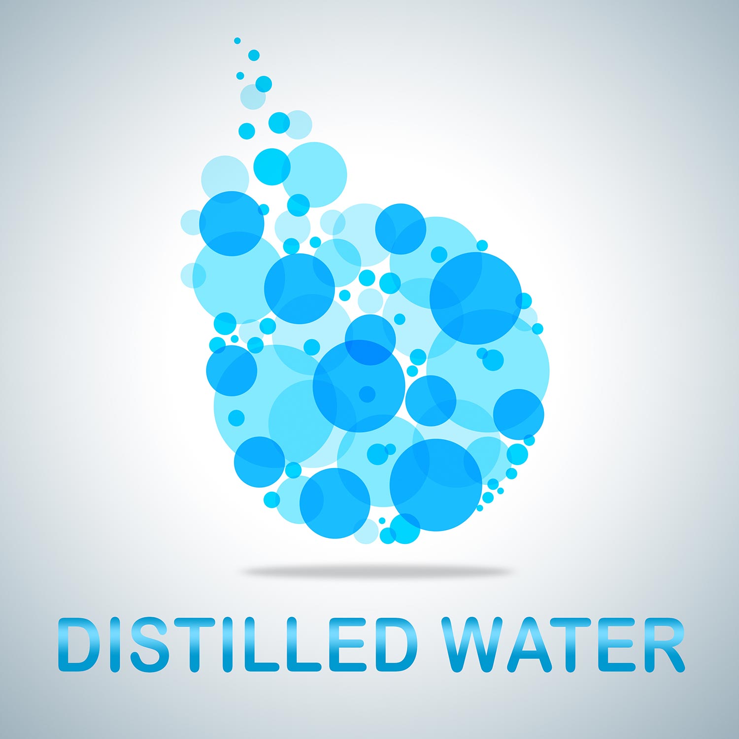 Distilled water showing purification potable and clean