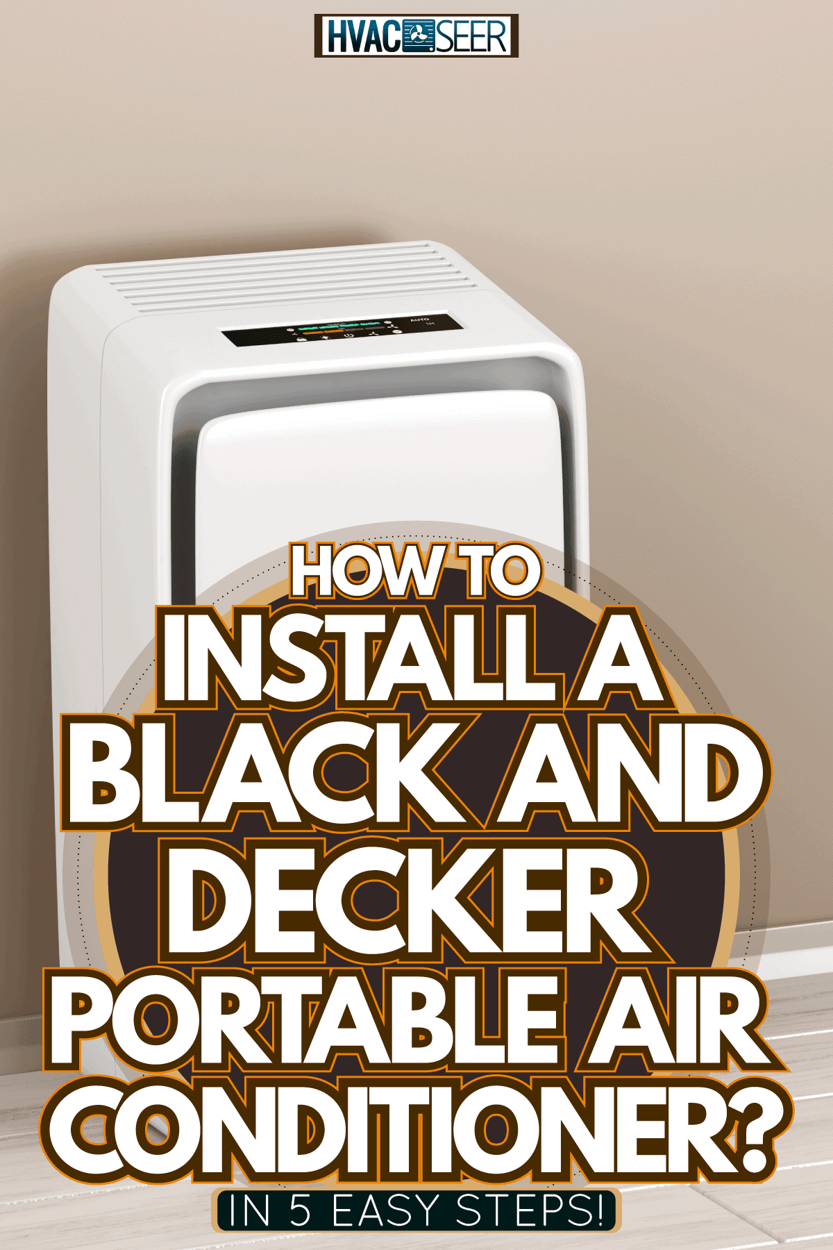 A portable air conditioning unit on the side of the living room, How To Install A Black And Decker Portable Air Conditioner? [In 5 Easy Steps!]
