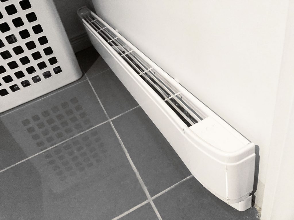 Modern wall mounted Electric Convection Heater and clothes basket