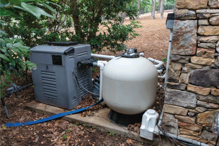 Pool pump and filtering equipment for maintaining a clean swimming pool. Where Should A Pool Heat Pump Be Installed