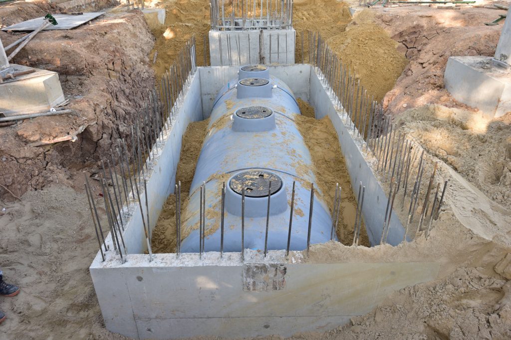 Septic tank installation for wastewater treatment system