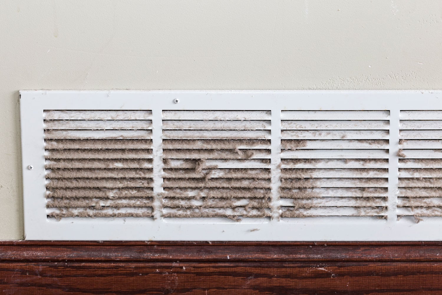 A dirty air vent in the living room