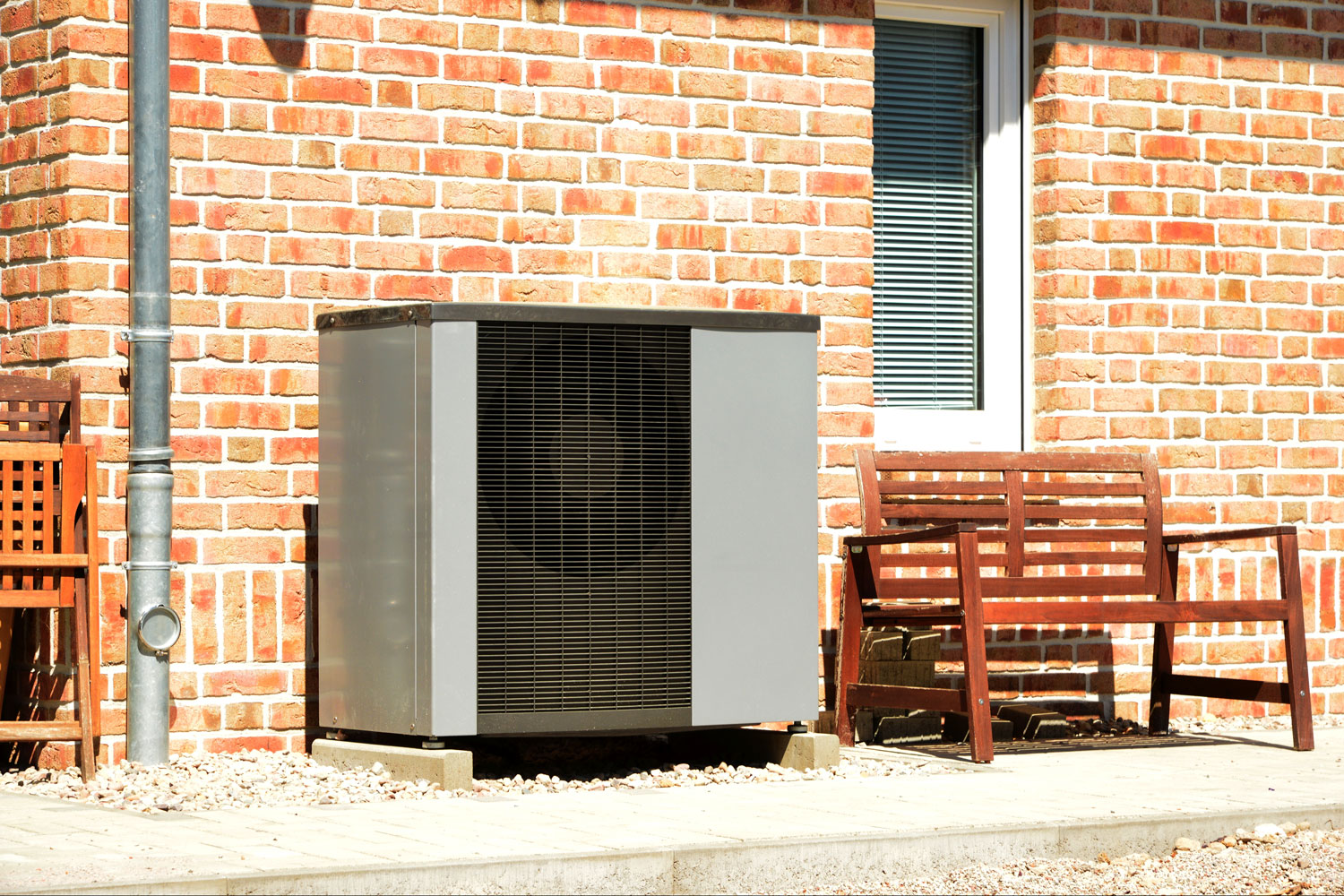 A heat pump for a small brick house