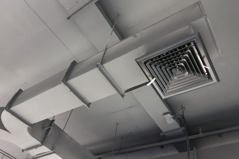 Building interior Air Duct, Air Condition pipe line system Air flow in store, How To Cap Off An Air Duct