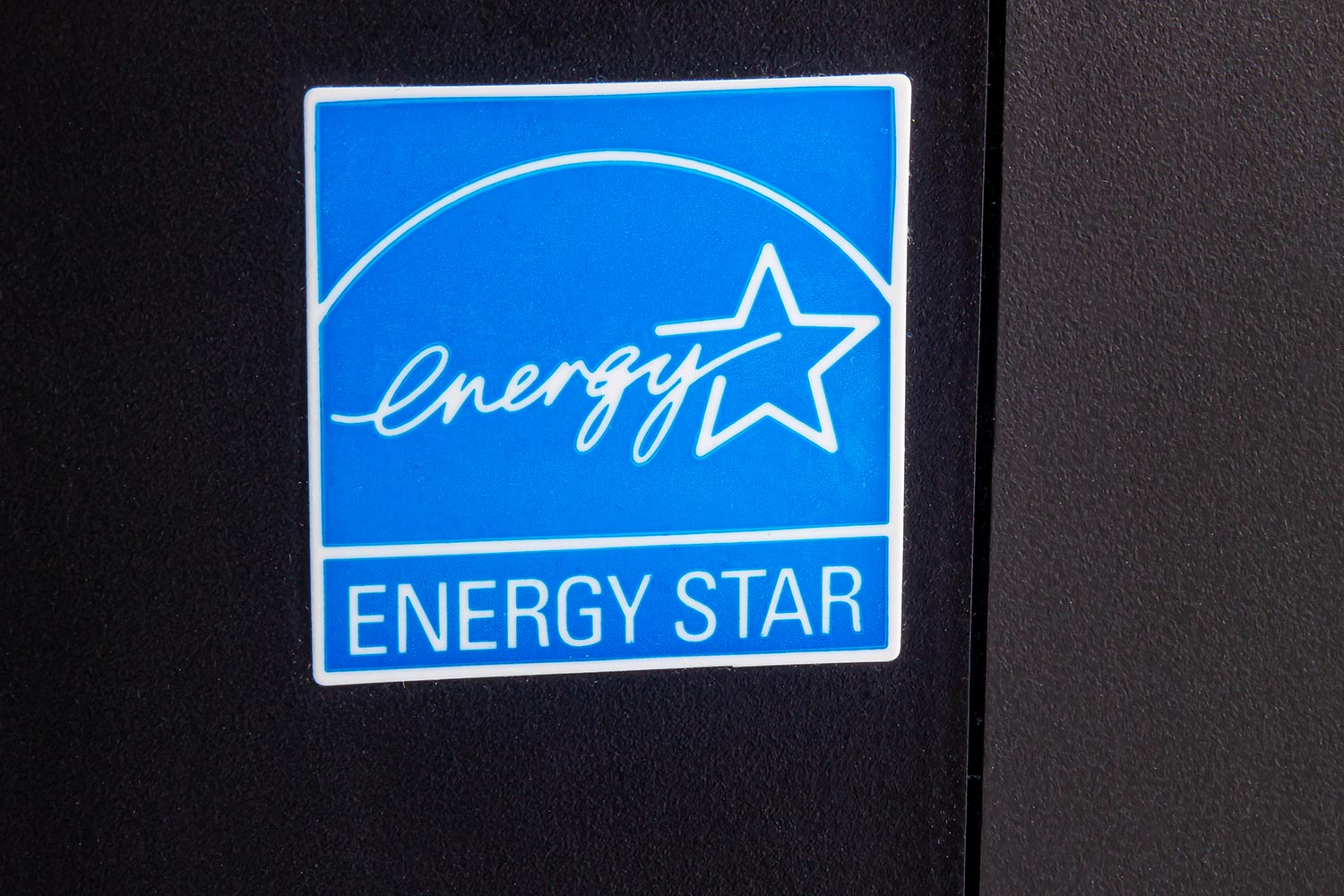 Energy Star stamp on an electronic is awarded to certified energy-efficient products