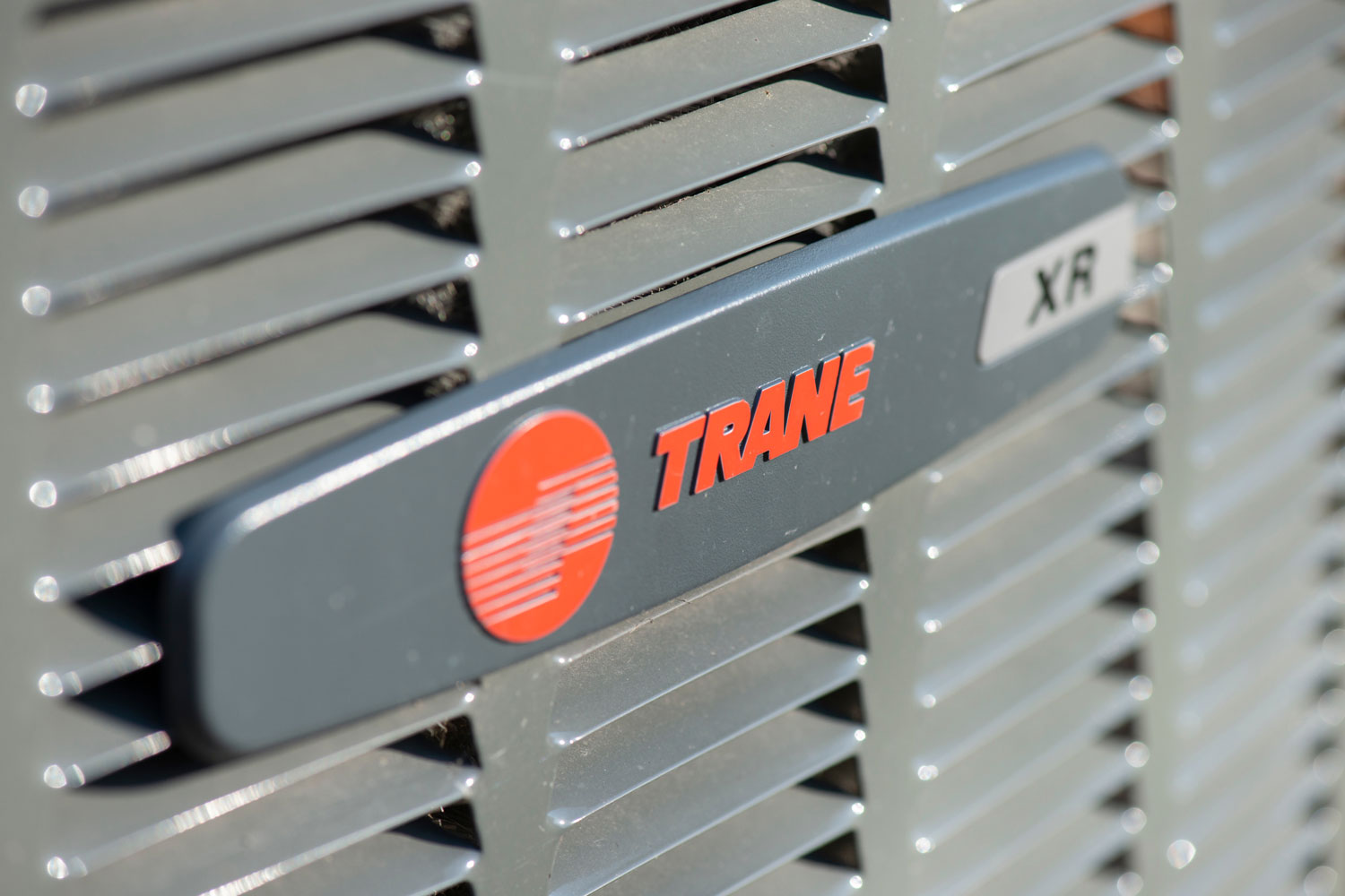 A Trane air conditioning unit emblem