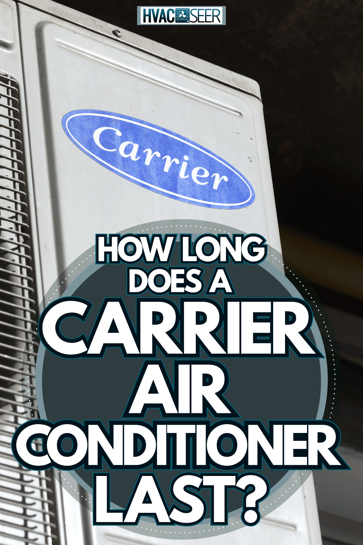 A Carrier air conditioning unit mounted on the side of the wall, How Long Does A Carrier Air Conditioner Last?