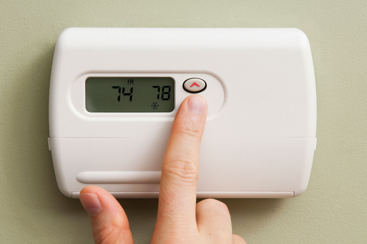 Setting the thermostat to 78 degrees for environmental and economical savings