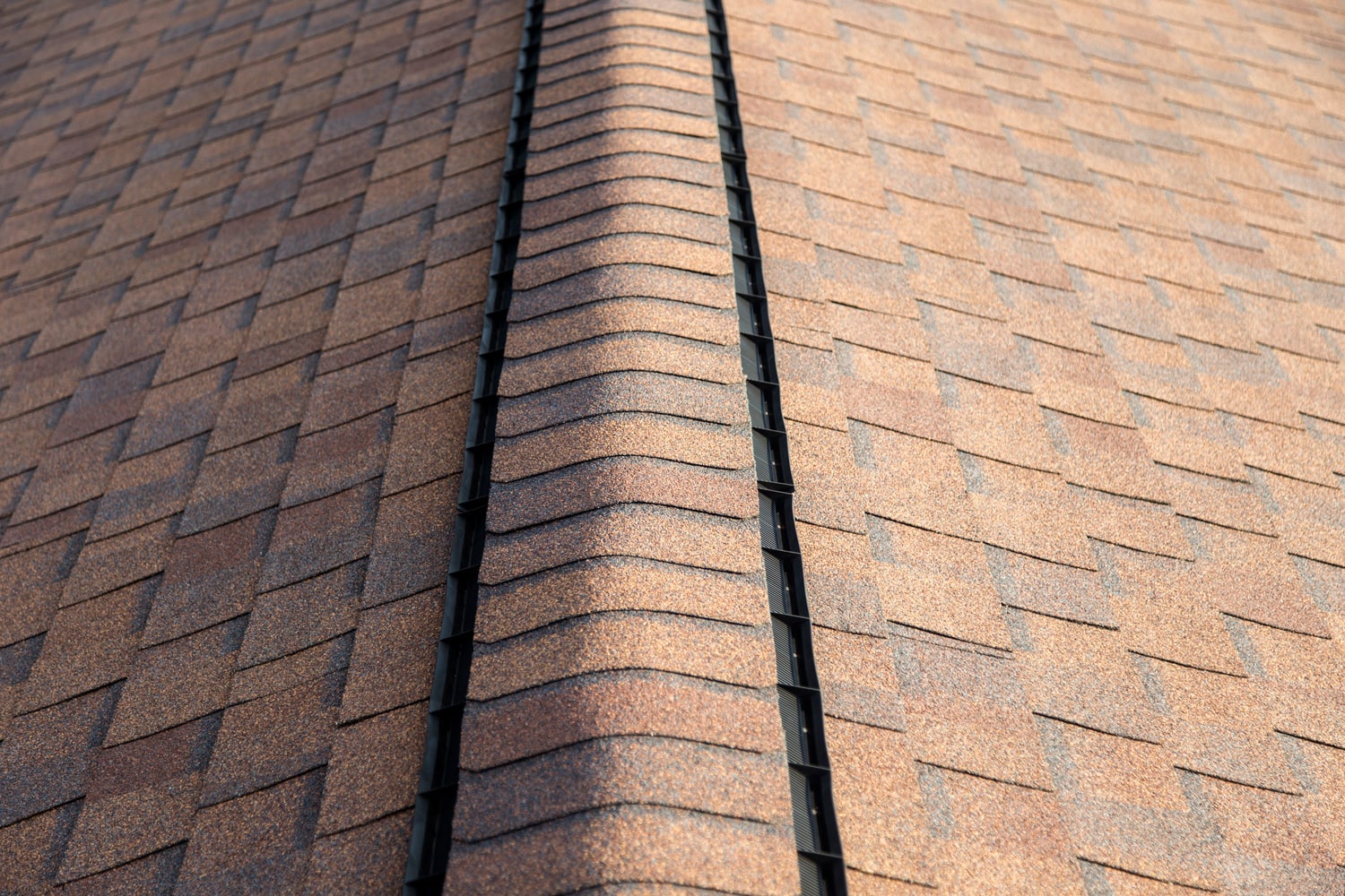 Shingles on a residential house.