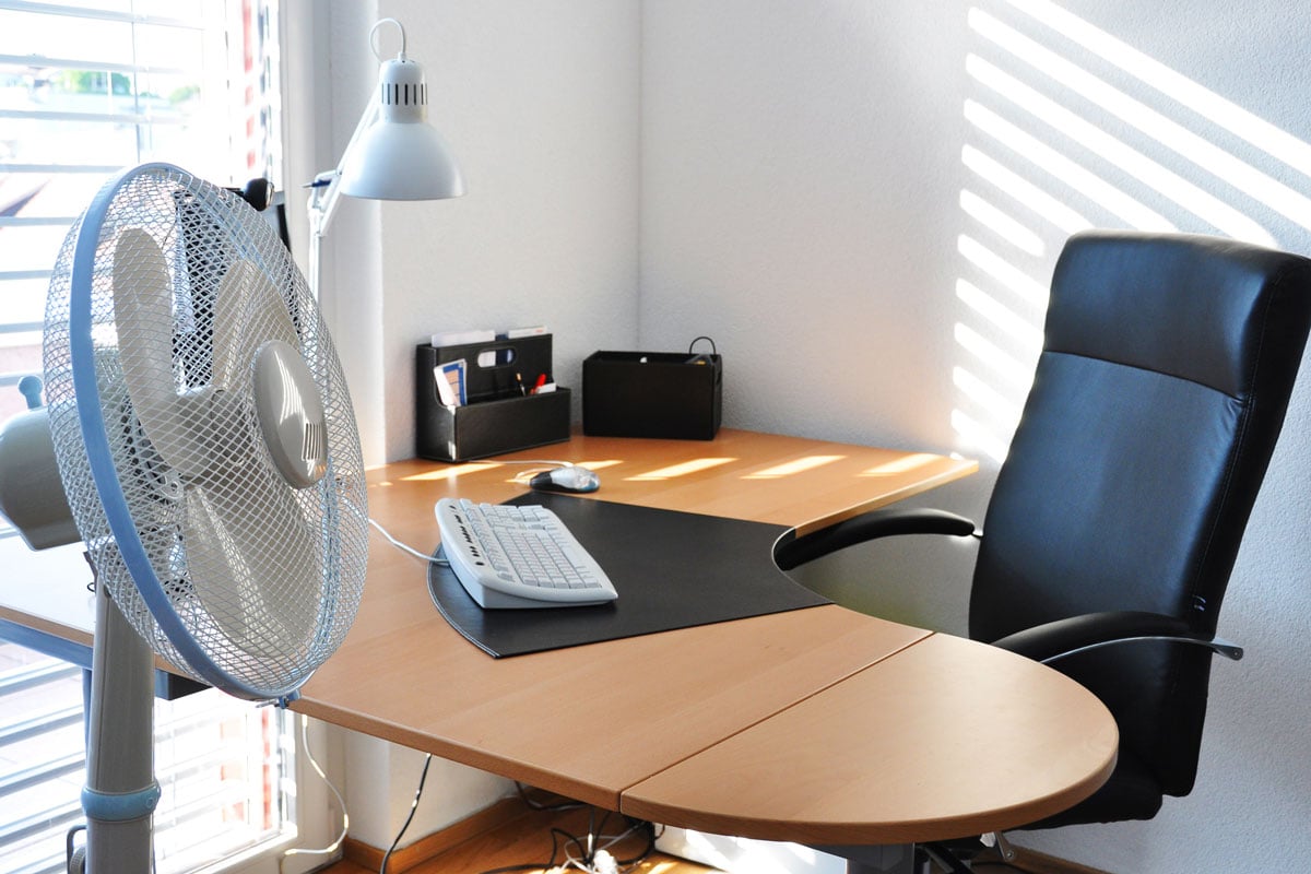 Using fan in a room for air ventilation purposes