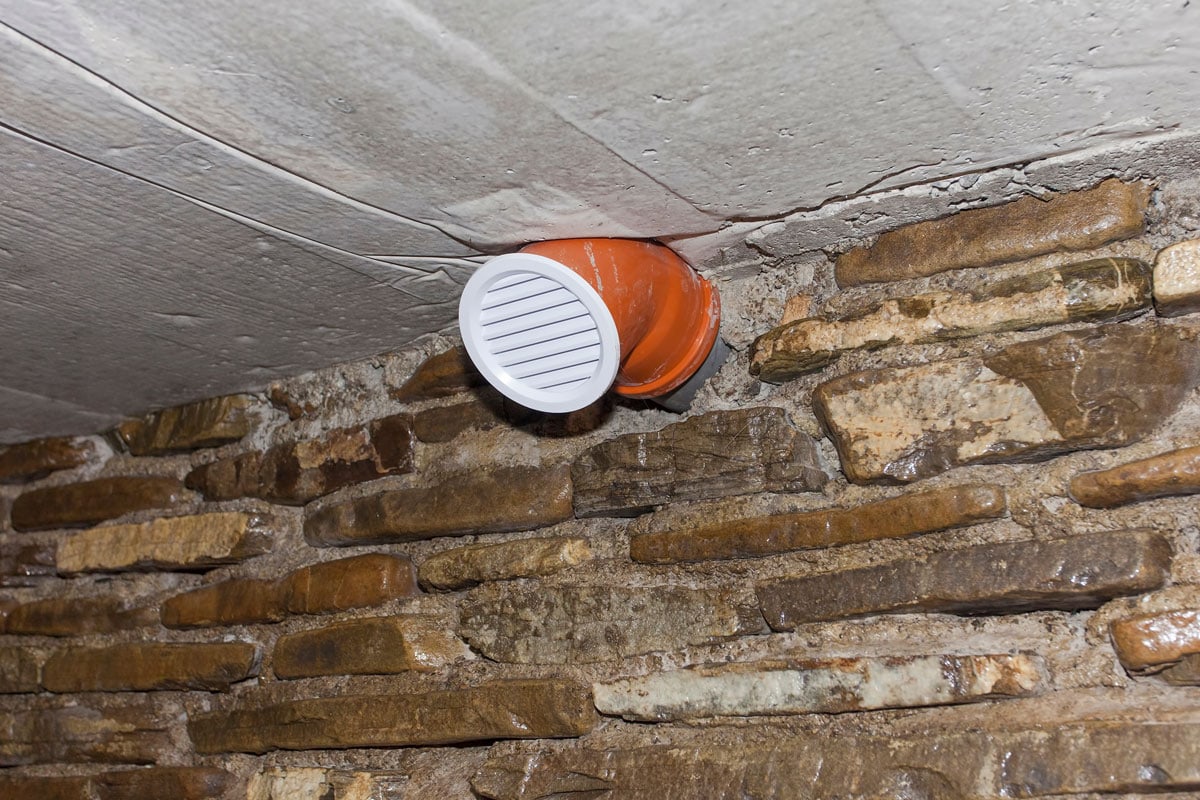 air vent or ventilation system in the basement