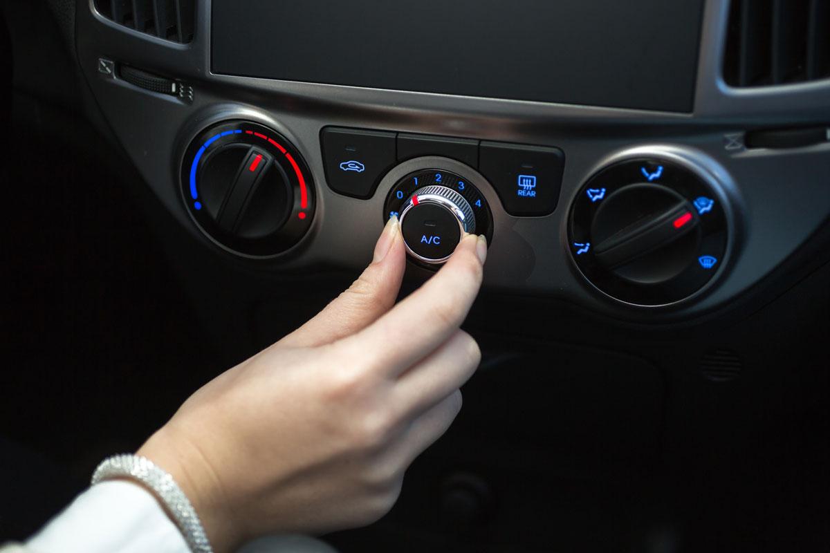 turning on car air conditioning system