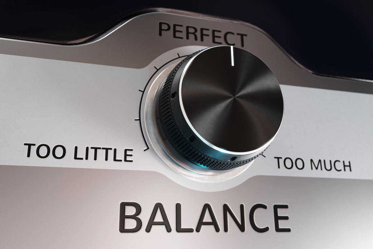 A Knob Labeled Balance Set in the Middle as Perfect