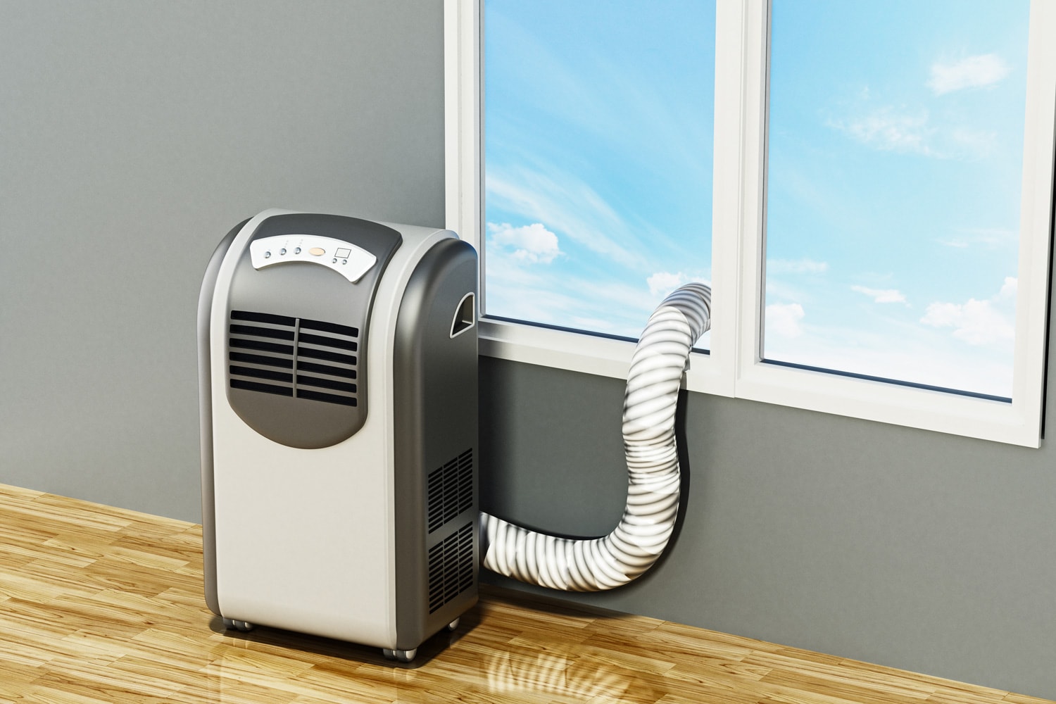 Generic illustration of mobile air conditioner. 