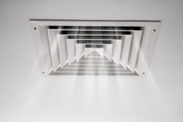 Home Room Ceiling Ventilation. Modern Interior Air Vent, Water Leaking From Air Vent - What To Do?