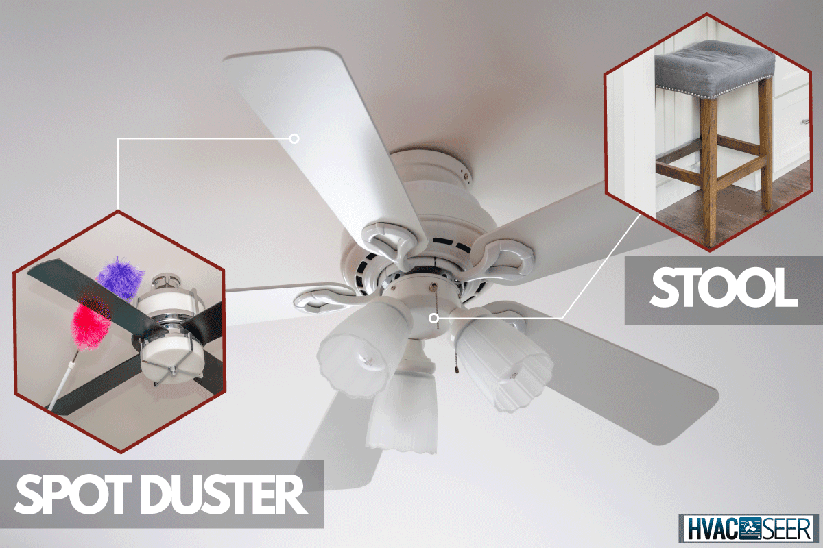White Ceiling fan in modern house, How To Clean Ceiling Fan Without Ladder