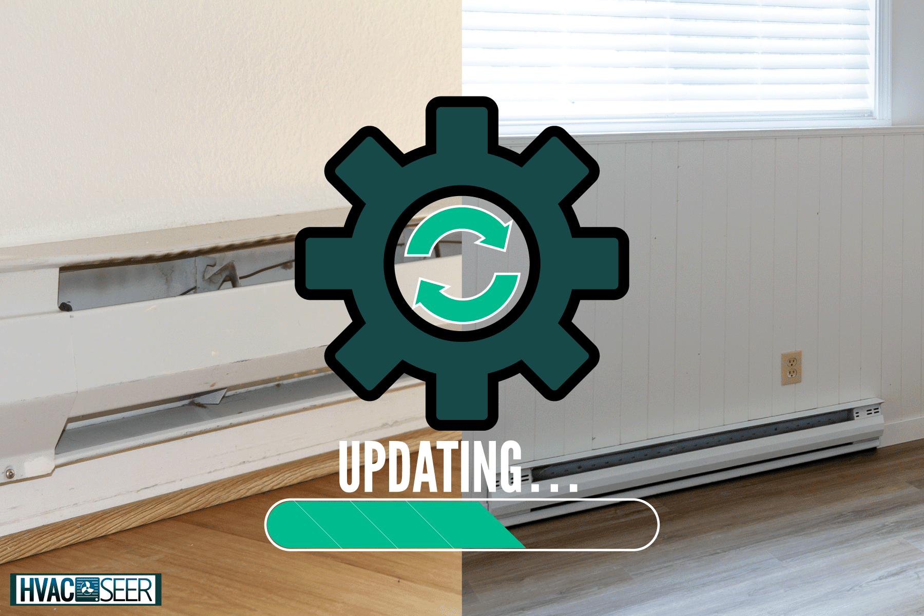 An old baseboard heater inside an empty living room, How To Update Baseboard Heaters