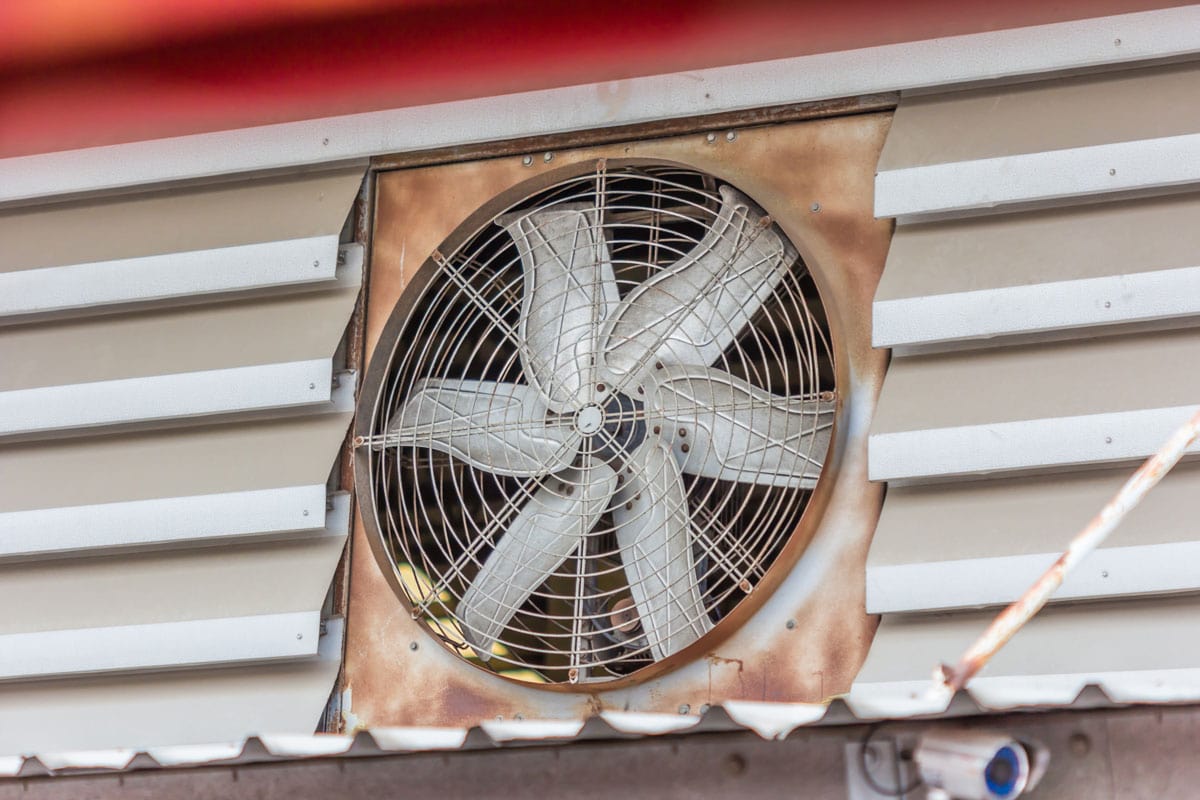 Old dirty ventilation fan