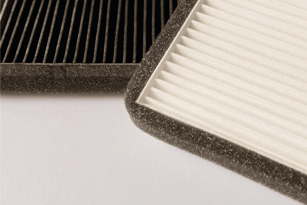 new and old hepa air filter close up photo