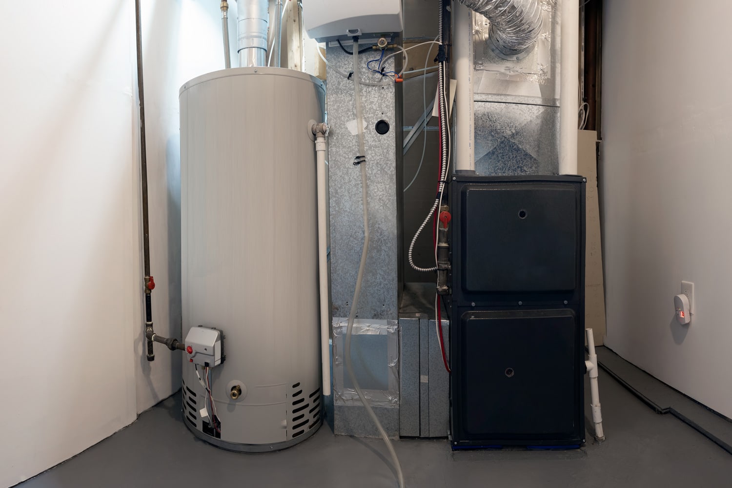 A home high efficiency furnace, boiler water heater and humidifier.