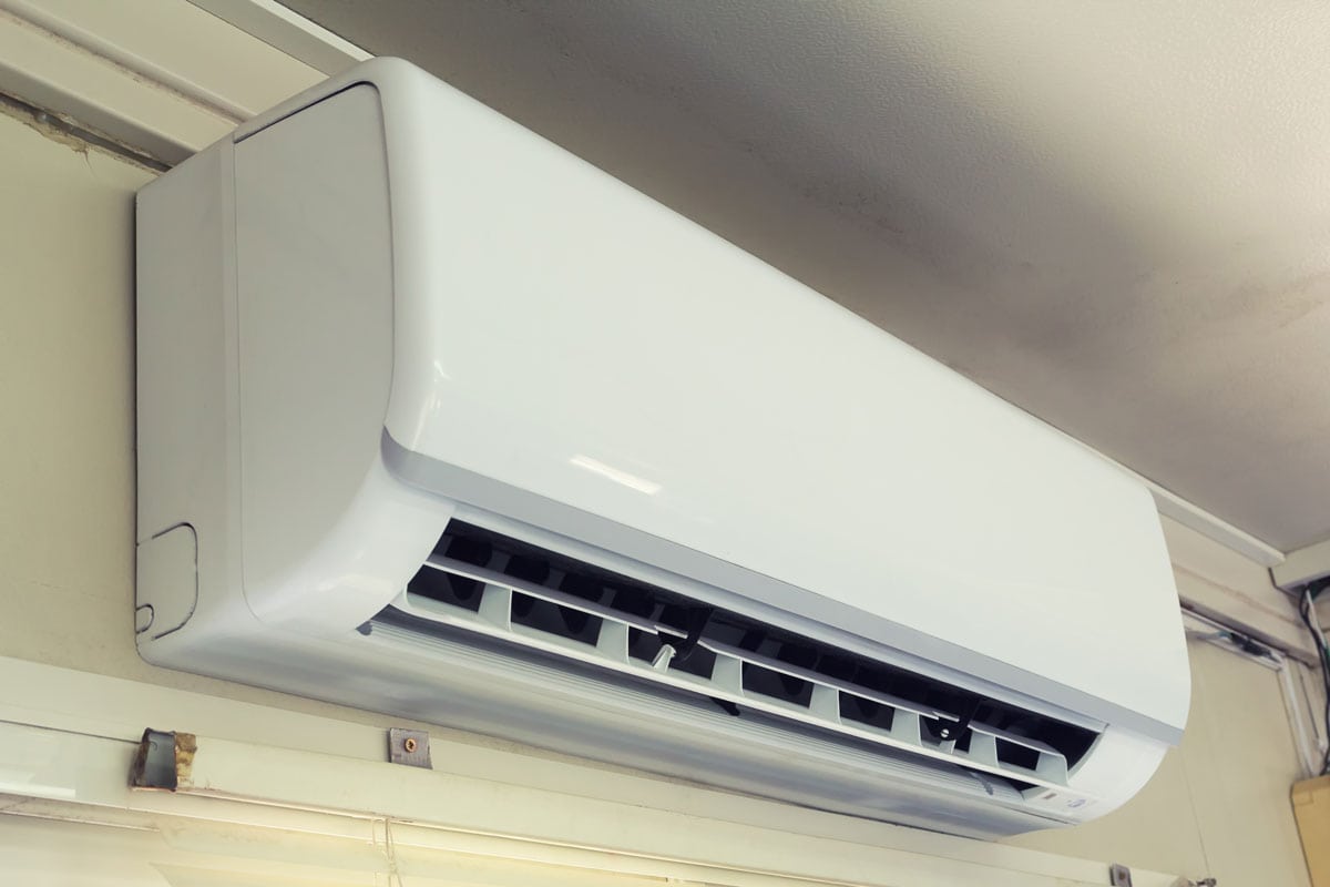 Air conditioner (AC) indoor unit or evaporator and wall-mounted. That is part of mini split system or ductless system