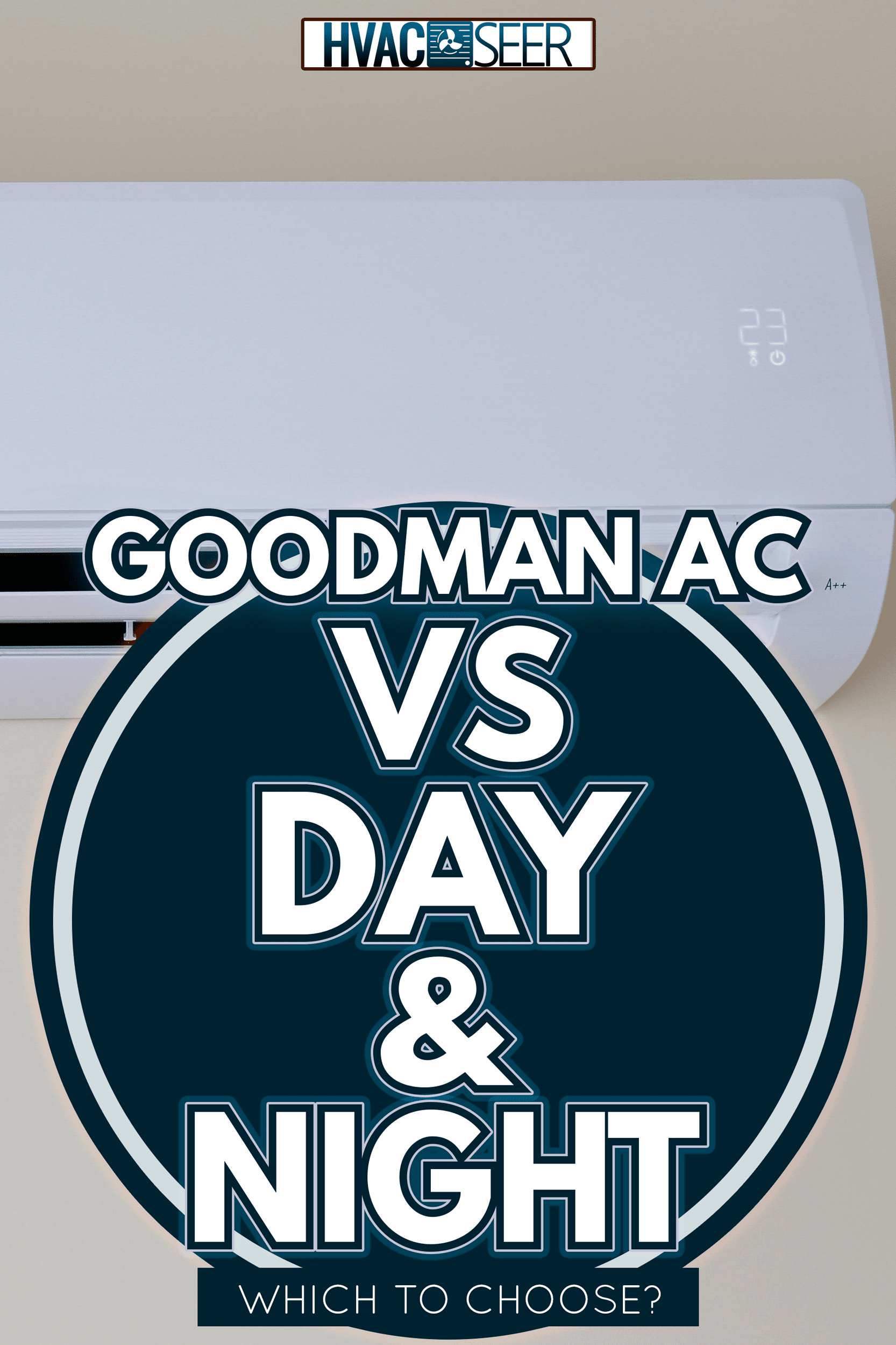 Close up shot of newly installed white air conditioner. Working AC hanging on the pastel color wall - Goodman AC Vs Day & Night: Which To Choose