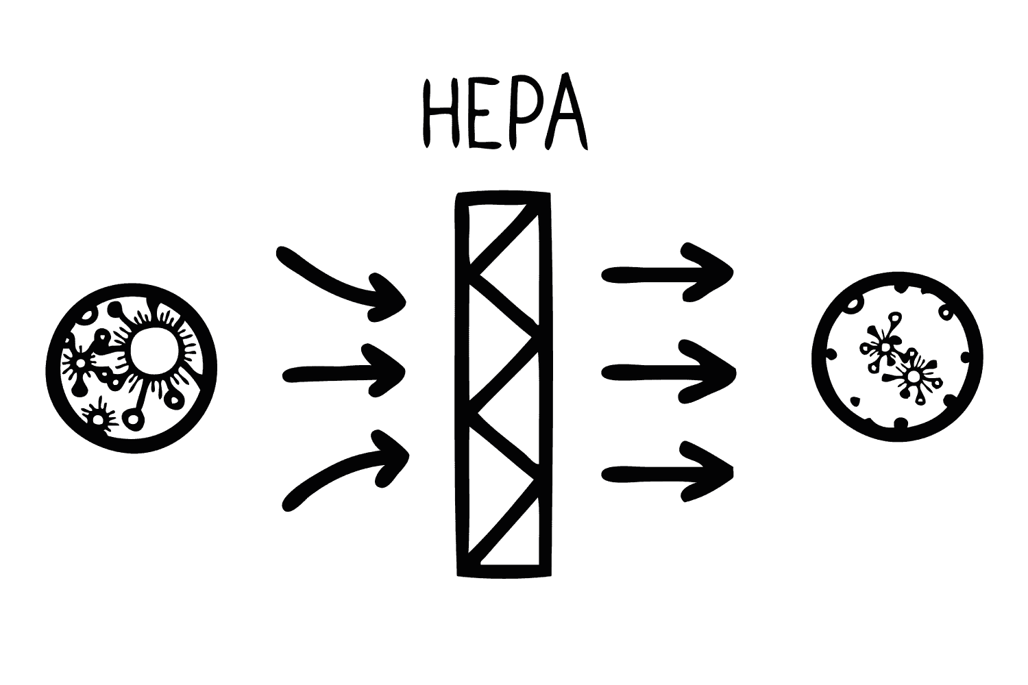 HEPA filters remove at least 99.97% of particles that are 3 micrometres in diameter